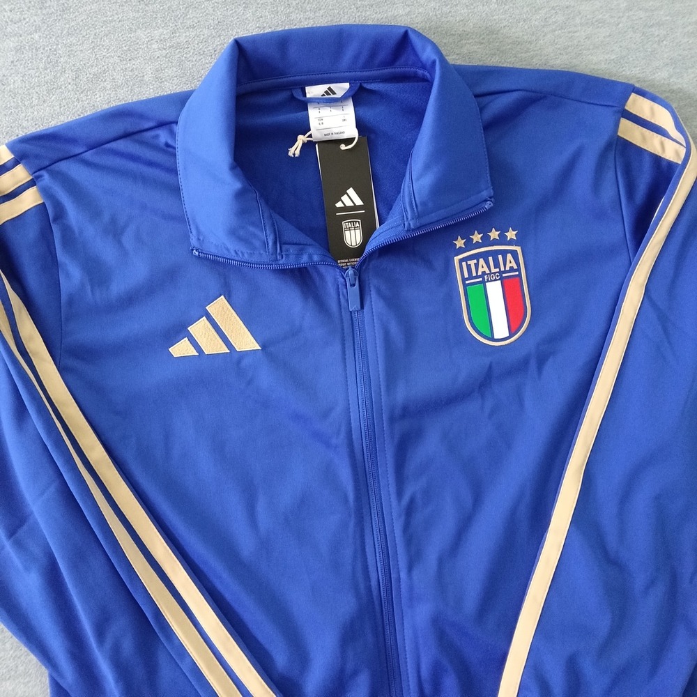Adidas Mens FIGC Italia DNA Track Top Jacket Bold Blue JY9660 Size Large NWT